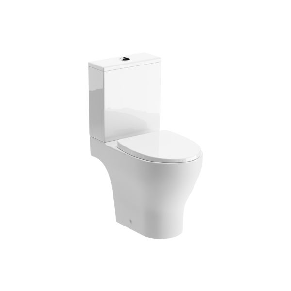 Larisa Rimless Short Projection Close Coupled Open Back WC & Soft Close Seat