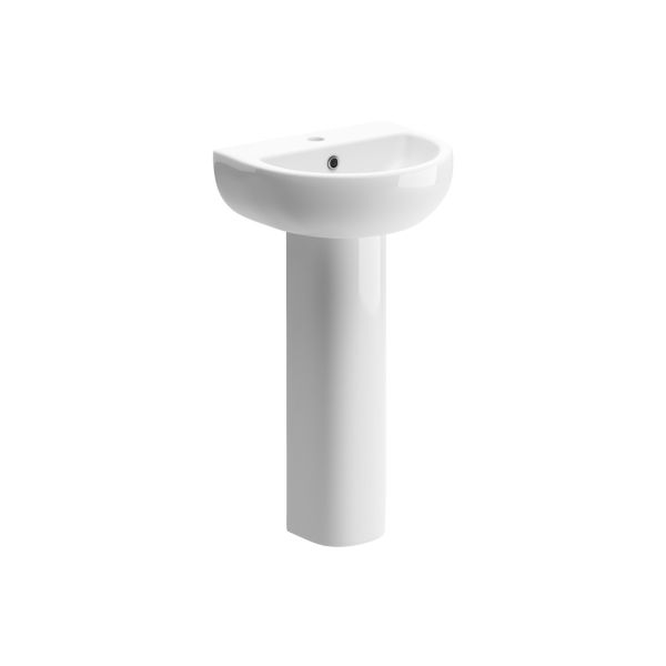 Mistral 450x400mm 1TH Basin & Full Pedestal