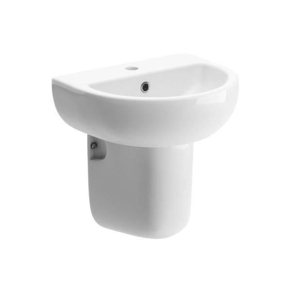 Mistral 450x400mm 1TH Basin & Semi Pedestal