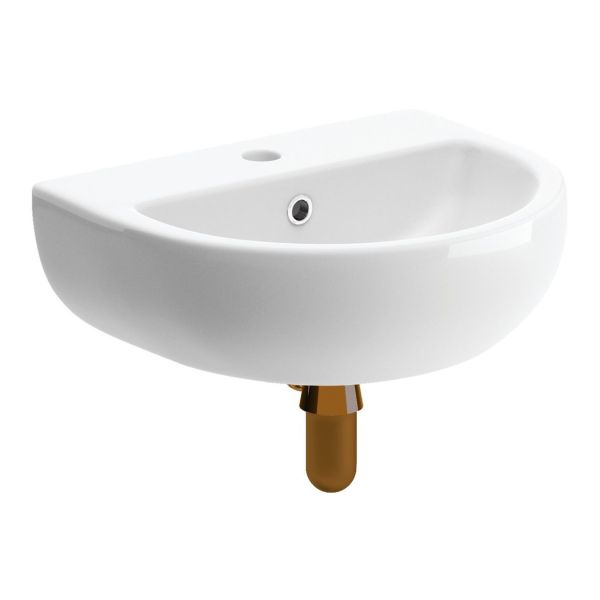 Mistral 450x400mm 1TH Cloakroom Basin & Brushed Bronze Bottle Trap