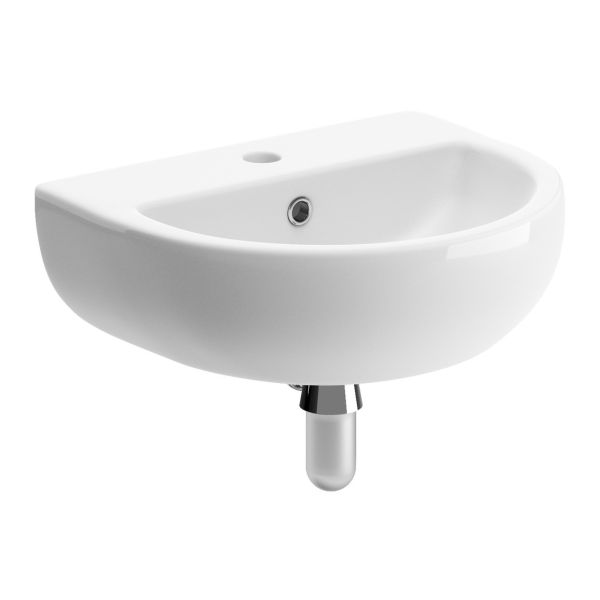 Mistral 450x400mm 1TH Cloakroom Basin & Chrome Bottle Trap