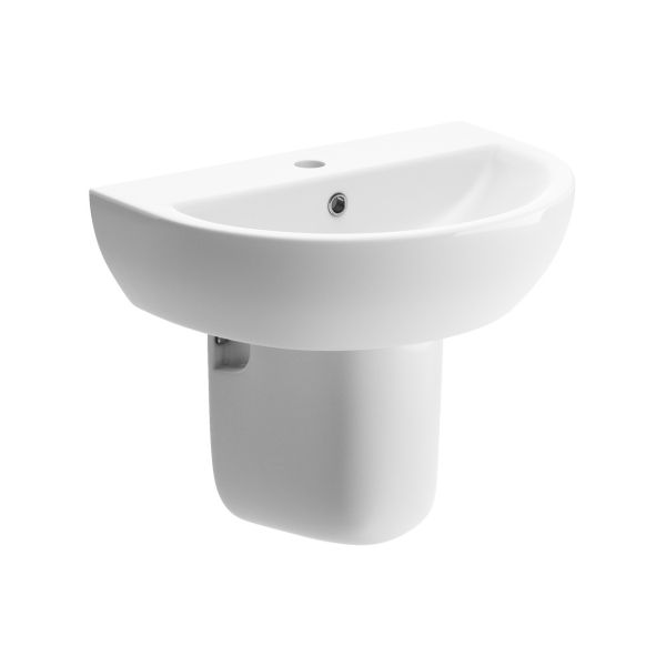 Mistral 550x400mm 1TH Basin & Semi Pedestal