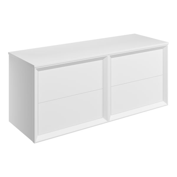 Moritz 1210mm Wall Hung 4 Drawer Basin Unit Run & Top - Matt White