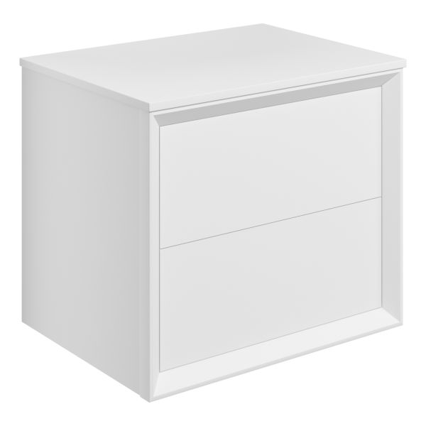 Moritz 610mm Wall Hung 2 Drawer Basin Unit & Top - Matt White