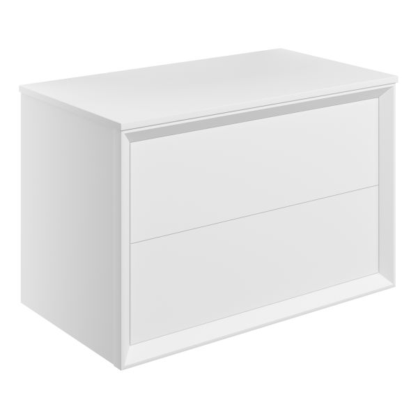 Moritz 810mm Wall Hung 2 Drawer Basin Unit & Top - Matt White