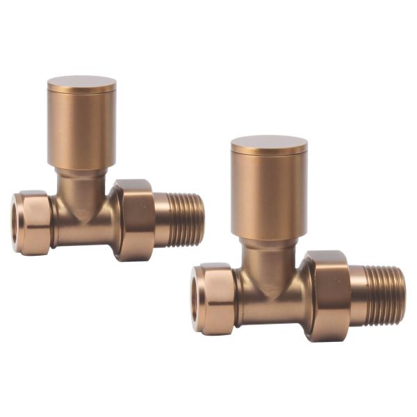 Patterned Brushed Bronze Radiator Valves - Straight