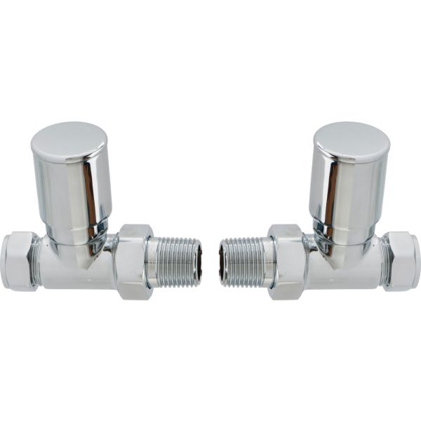 Patterned Chrome Radiator Valves - Straight