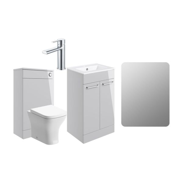 Rockfort 510mm F/S Furniture Pack - Grey Gloss w/Chrome Finishes