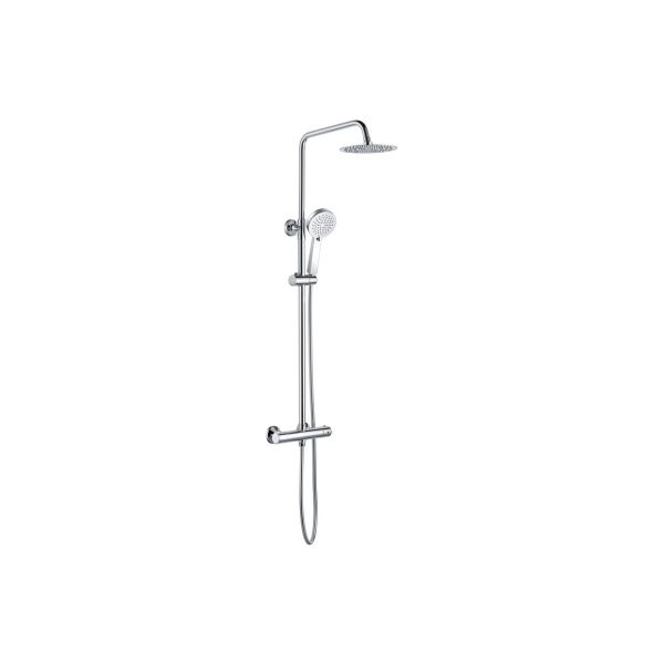 Round Thermostatic Bar Mixer w/Riser Kit - Chrome