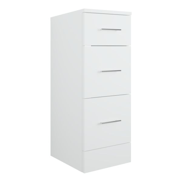 Scene 300mm 3 Drawer Base Unit - White Gloss