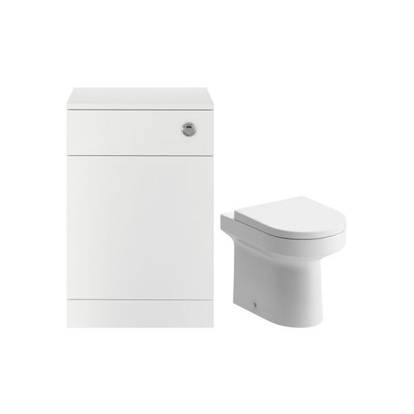 Scene 500mm WC Unit & BTW Pan Pack - White Gloss