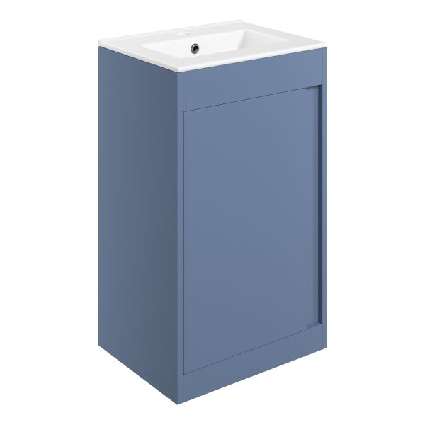 Sentia 510mm Floor Standing Unit Inc. Basin - Matt Misty Blue