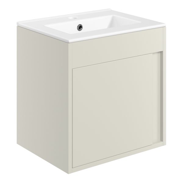 Sentia 510mm Wall Hung Unit Inc. Basin - Matt Latte
