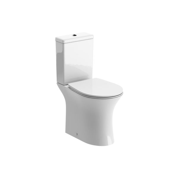 Simona Rimless Close Coupled Open Back WC & Soft Close Seat