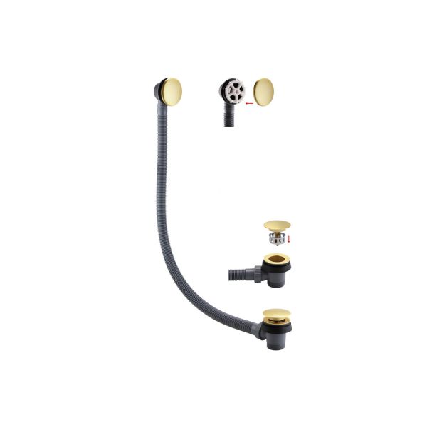 Sprung Bath Waste & Overflow - Brushed Brass