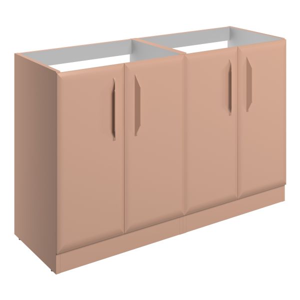Tregaron 1200mm Floor Standing 4 Door Basin Unit (No Top) - Matt Apricot