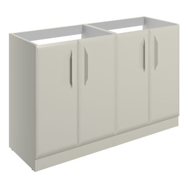 Tregaron 1200mm Floor Standing 4 Door Basin Unit (No Top) - Matt Latte