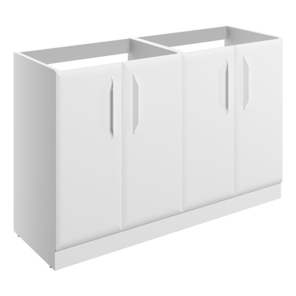 Tregaron 1200mm Floor Standing 4 Door Basin Unit (No Top) - Matt White