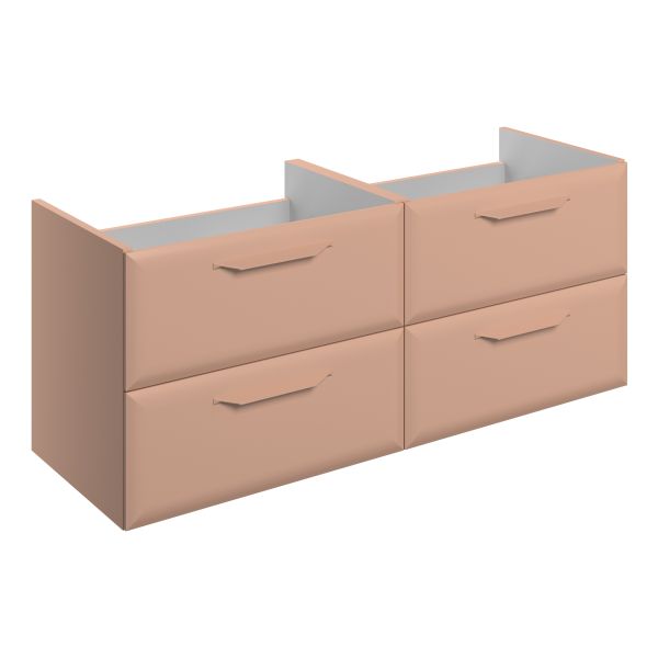 Tregaron 1200mm Wall Hung 4 Drawer Basin Unit (No Top) - Matt Apricot