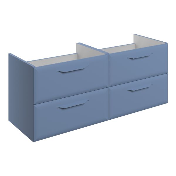 Tregaron 1200mm Wall Hung 4 Drawer Basin Unit (No Top) - Matt Misty Blue