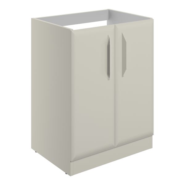 Tregaron 600mm Floor Standing 2 Door Basin Unit (No Top) - Matt Latte