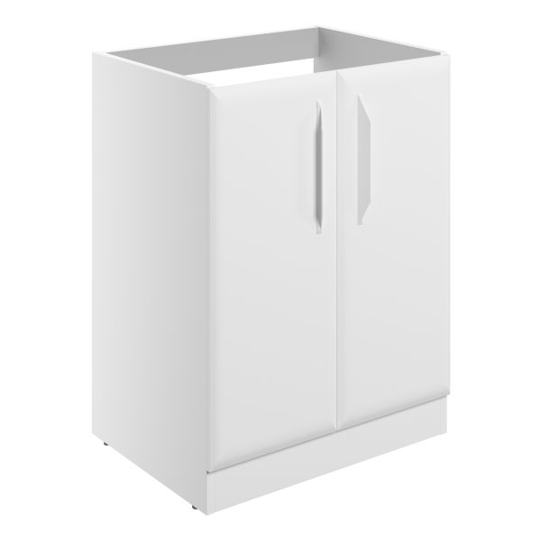 Tregaron 600mm Floor Standing 2 Door Basin Unit (No Top) - Matt White