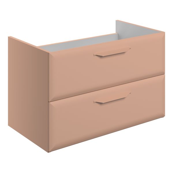 Tregaron 795mm Wall Hung 2 Drawer Basin Unit (No Top) - Matt Apricot