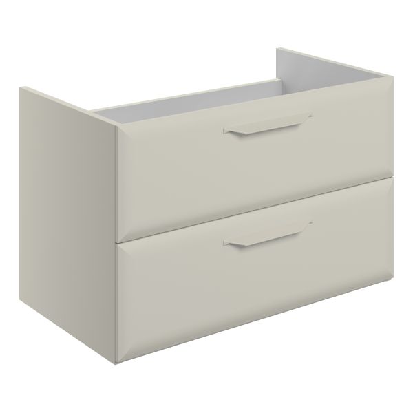 Tregaron 795mm Wall Hung 2 Drawer Basin Unit (No Top) - Matt Latte