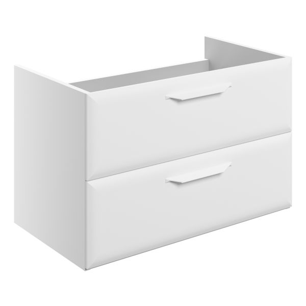 Tregaron 795mm Wall Hung 2 Drawer Basin Unit (No Top) - Matt White