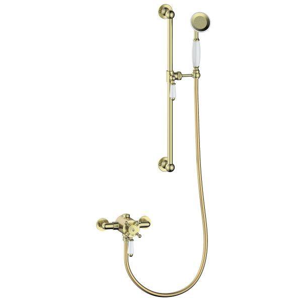 Verona Concentric Single Outlet Shower Valve & Riser Kit Pack 1 - Brushed Brass