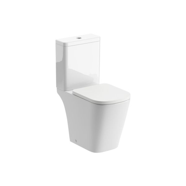 Viviana Rimless Close Coupled Open Back Comfort Height WC & Soft Close Seat