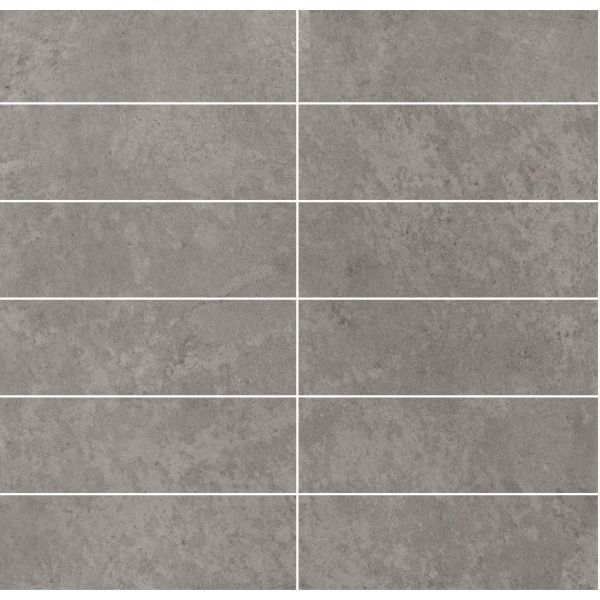 Fibo 30x10cm Rectangular Tile 600x900mm Splashback - Grey Sahara (Pk/2)