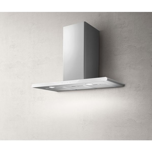 Elica Galaxy LED 80cm Chimney Hood - St/Steel & White Glass