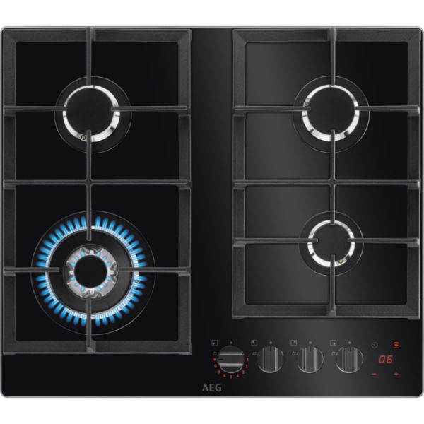 AEG HKB64450NB 60cm Gas on Glass Hob - Black
