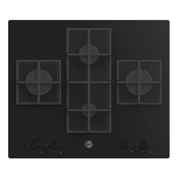 Hoover H500 HVG6DC5B 60cm Gas Hob - Black Glass
