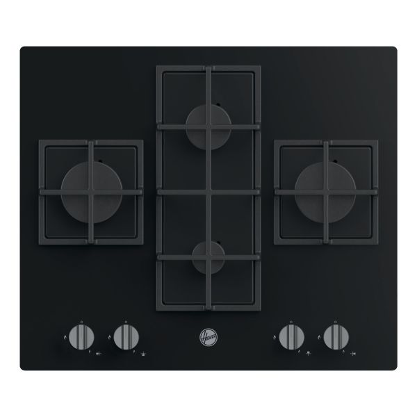 Hoover H300 HVG6DK3B 60cm Gas on Glass Hob - Black Glass