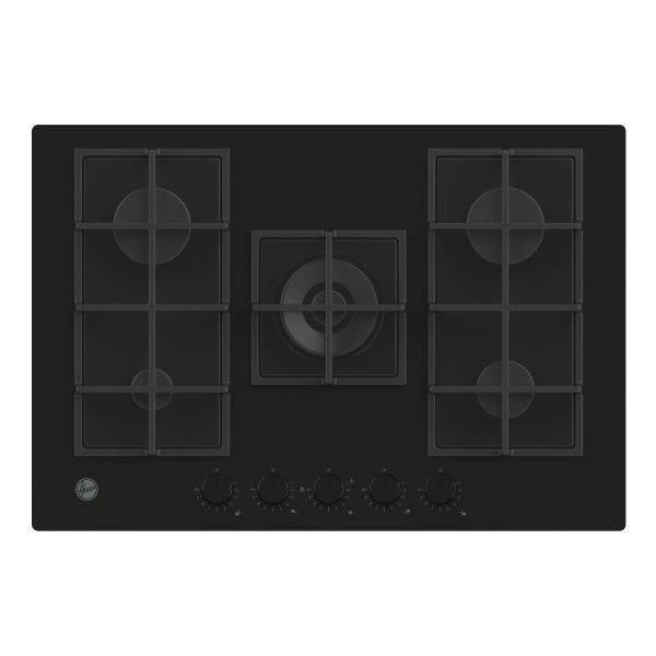 Hoover H500 HVG74WC5B 75cm Gas Hob - Black Glass