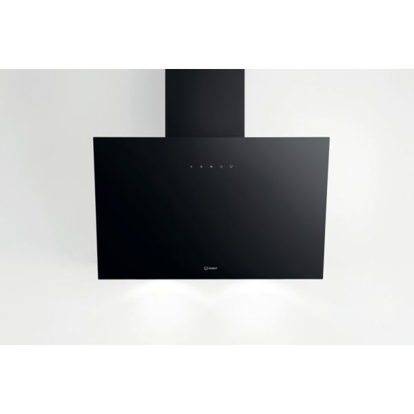 Indesit IHVP 62F LT K 60cm Angled Chimney Hood - Black