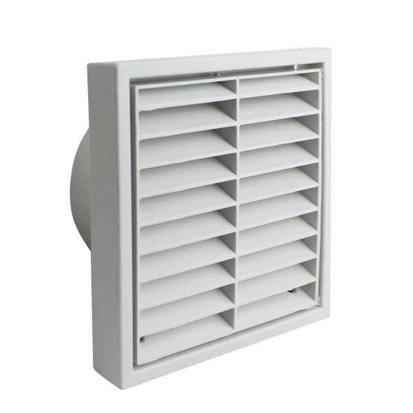 Manrose 100mm Fixed Louvre Dual Fitting Grille - White