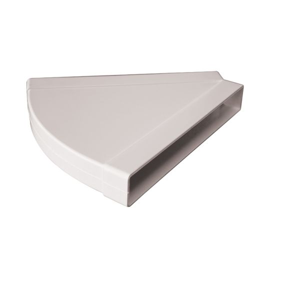 Manrose 204 x 60mm Rectangular Horizontal 45° Bend - White