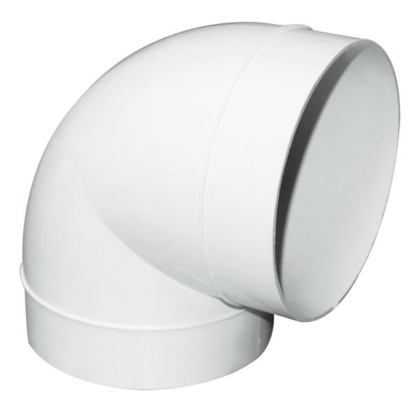 Manrose 150mm Round 90° Pipe Bend - White