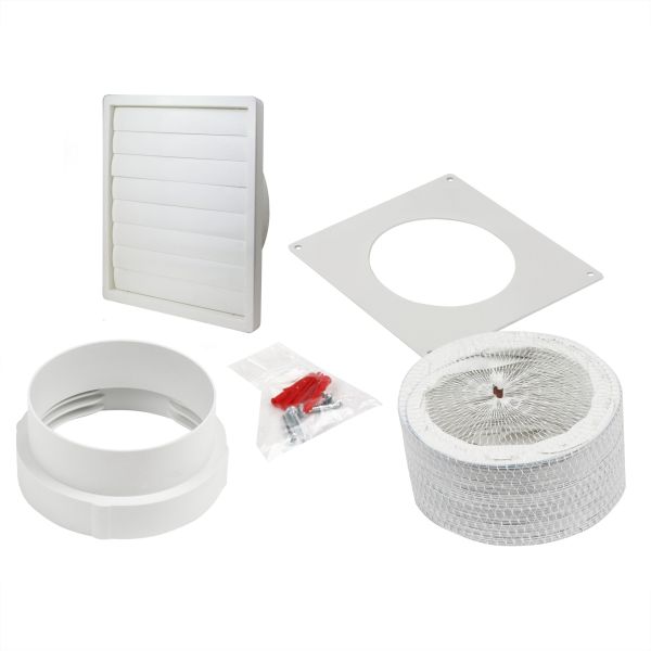 Manrose 150mm Round Hose Gravity Kit (1m) - White