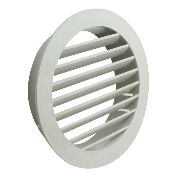 Manrose 150mm Round Louvered Grille - White