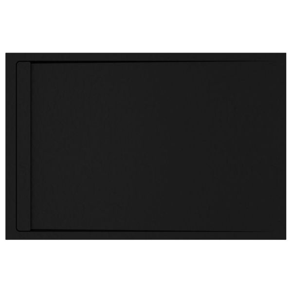 30mm Linear Slate 1600x800mm Rectangular Tray & Waste - Black
