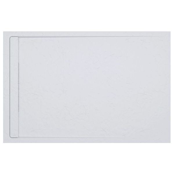 30mm Linear Slate 1600x800mm Rectangular Tray & Waste - White
