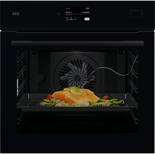 AEG NBB8S731AB Single Electric Oven w/Steam - Black