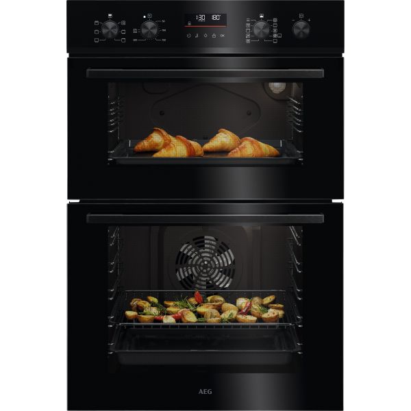 AEG NPU5C40B Double Electric Oven - Black