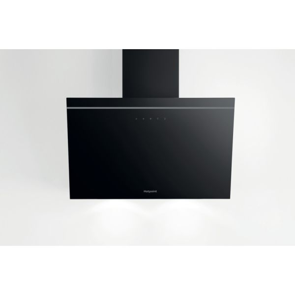 Hotpoint PHVP 62F LT K 60cm Angled Chimney Hood - Black