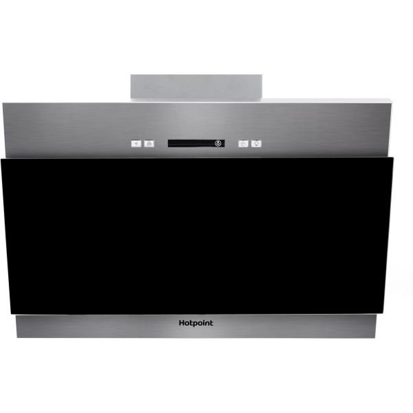 Hotpoint PHVP 6.4F AL K/1 60cm Angled Chimney Hood - Black Glass