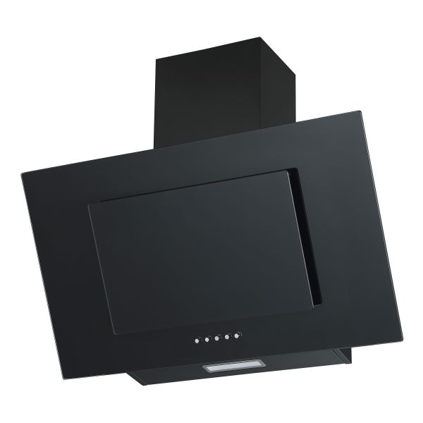 Prima PRAE0034 70cm Angled Chimney Hood - Black Glass